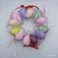 Éponge de maquillage en polyuréthane hydrophile, forme goutte d'eau, coupe oblique, pour coussin d'air, emballage individuel