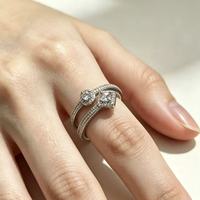 Bague en zircon plaqué platine, micro-pavée, bijoux minimalistes