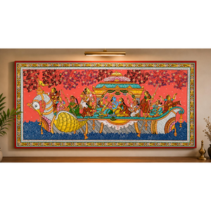 Nauka Vihar Pattachitra - Origine Orissa - Décoration suspendue pour salon intérieur - Product Image 2