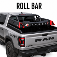 Barre de protection sportive pour pick-up Ram 1500 RHO 4x4 avec éclairage LED, faisceau de câblage réglable 160-175 cm en acier carbone pour benne de camion, utilisation sur route