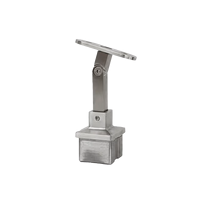 Support de main courante d'escalier carré réglable en hauteur en acier inoxydable Inox 304 316, 40 mm