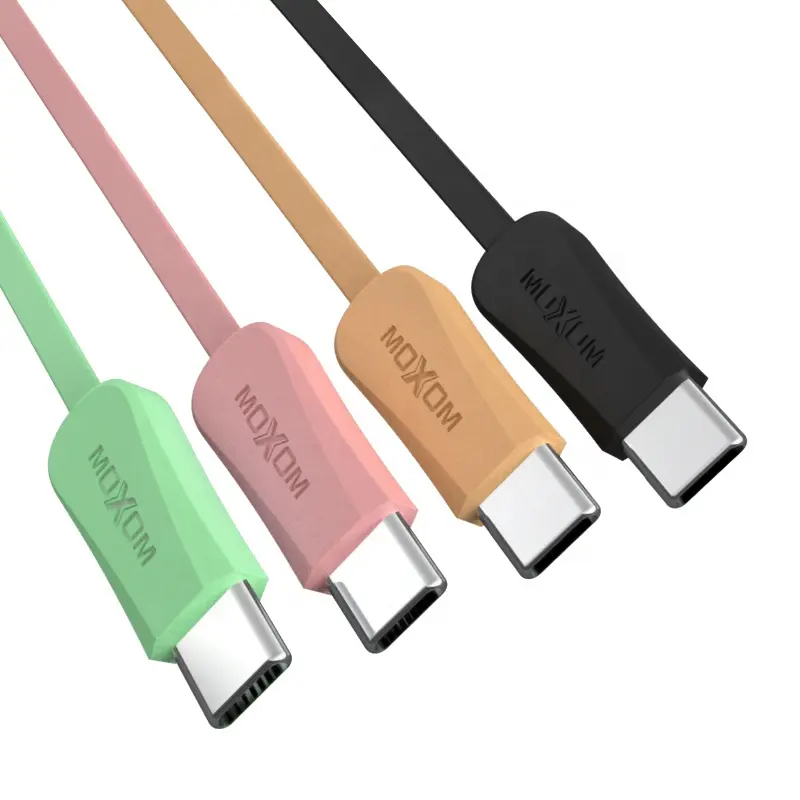 2.4A Colorful USB C Charging Cable Flat Noodle Type C Cable 3.0 USB Cable 100cm MOXOM