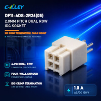 Connecteur IDC à pas de 2,0 mm, 4 broches, double rangée, à sertir, pour câble AWG 26, montage sur câble, AC/DC 100V 1,0A, pour faisceau de câbles