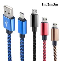 Câble de charge rapide USB 3 en 1, tressé en nylon, pour appareils de type C/Micro USB/USB-A