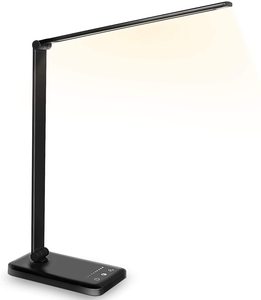 Modern Minimalist LED Table Lamp Flexible Foldable Bedside Study Lamp Touch <b>Dimmer</b> Aluminum Body Rectangle Shade Eye Simple - Product Image 1