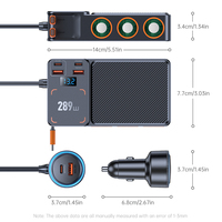 Adaptateur allume-cigare universel 11-en-1 pour voiture, chargeur rapide avec câble Type-C rétractable, ports USB multiples pour voitures 24V