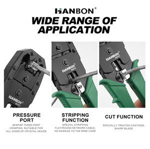 <span class=keywords><strong>Pince</strong></span> <span class=keywords><strong>à</strong></span> <span class=keywords><strong>sertir</strong></span> pour câbles réseau <span class=keywords><strong>RJ45</strong></span> multi-usages de qualité industrielle, 8P/6P/4P, vente chaude, personnalisable OEM/ODM, outil haute efficacité - Product Image 3