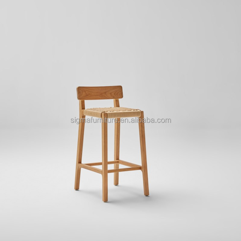 Lovely Design New Arrival Home Bar Outdoor Patio Furniture Teak Wood Bar Stool