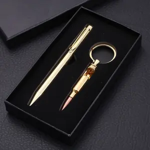 Creative coporative keychain pendant bullet bottle opener signature pen paper gift box set wedding