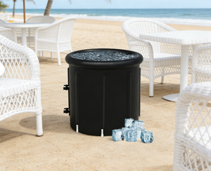 Baignoire à glace portable avec double robinet, pliable, pour la récupération des athlètes, grande cuve à glace pour thérapie par le froid en extérieur - Product Image 1