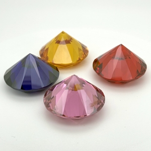 อัญมณี HQ 25มม. 30มม. 40มม. 50มม. พลอยหลากสีสีเหลืองชมพูลูกบาศก์เซอร์โคเนียเพชร5A เจียระไนแบบปราดเปรื่อง - Product Image 2