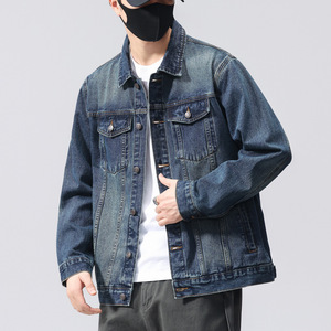 Chaqueta Bomber <span class=keywords><strong>de</strong></span> Mezclilla para Hombre, Estilo Retro, Negra, con Cuello Alto, Resistente al Viento, con Logotipo Frontal, Estilo Casual, para Primavera y Otoño, Ropa <span class=keywords><strong>de</strong></span> Trabajo - Product Image 6
