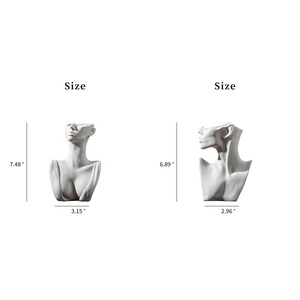 Vases en céramique personnalisés en porcelaine <span class=keywords><strong>Vase</strong></span> en <span class=keywords><strong>forme</strong></span> de <span class=keywords><strong>visage</strong></span> de fille mate pour la décoration intérieure - Product Image 6