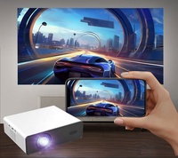 Mini projecteur de cinéma maison multimédia Full HD 450lm avec écran LCD et fonction de mise au point électrique, compatible 4K