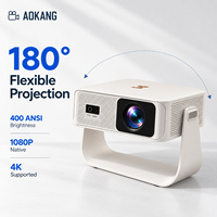 Proyektor Aokang Q1 Rotasi 180 Derajat Native 1080P Android 14 Mini Proyektor 400 ANSI Auto Focus Grosir Pabrik