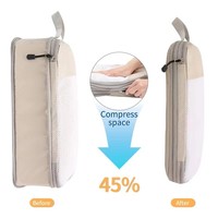 HANFEIZI Travel 4pcs Set Organisateur de bagages compressés Sacs de rangement pour vêtements Cubes d'emballage à compression