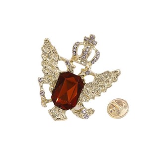 Broche de corbata para hombre, estilo retro, diseño de caballero, con cristal, forma de corona, moderno, chapado en aleación de zinc esmaltado, KERONG B3 - Product Image 2