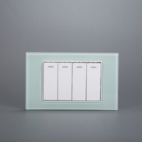 118mm US Standard panneau de verre interrupteur mural 1gang 2gang 3gang 4gang applique murale interrupteurs électriques évalué 16A