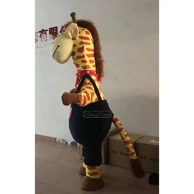 Hengyue Customized Animal Giraffe Mascot Costumes Commercial Party Supplies Halloween Christmas Home Decor Cosplay For Adult