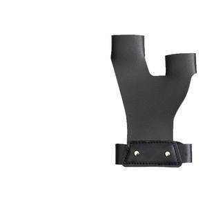 Gants de tir à l'arc en cuir avec protection de la paume pour les sports de tir, main gauche, conception à deux doigts, noir, unisexe, Ztc377 - Product Image 1