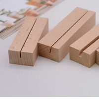 Porte-cartes de visite rectangulaire en bois massif, support pour cartes postales, décoration de calendrier de bureau, support pour menus de restaurant, porte-étiquettes de boulangerie