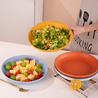 Assiette ronde en fibre de blé biodégradable, réutilisable, empilable, pour la cuisine et les restaurants