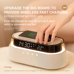 KUANGXIANG – Haut-parleur <span class=keywords><strong>audio</strong></span> professionnel 6-en-1 10W avec technologie de pointe, chargeur sans fil et réveil - Product Image 5