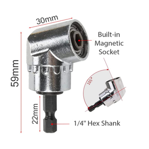 5 adet <span class=keywords><strong>Hex</strong></span> Shank matkap somun anahtarı Bit seti dahil olmak üzere esnek matkap ucu uzatma soketi adaptörü sağ açı matkap adaptörü - Product Image 3