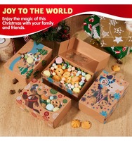 Boîte à pâtisseries de Noël en carton kraft brun pour biscuits, cupcakes, brownies