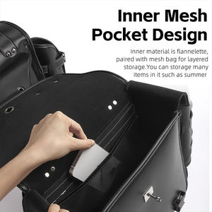 WEST BIKING 16L大容量自転車パニアーバッグPUレザー防水耐久性のあるインナーメッシュポケットバイクリアラックバッグ - Product Image 4