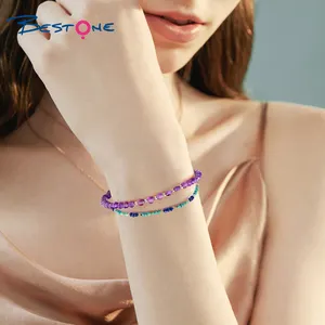 Bestone 14 Ontwerpen Mode-sieraden Vrouwen Vergulde 3Mm Facet Lapis Halfedelstenen Natuursteen Armband