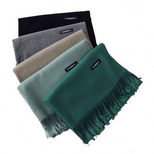 Pañuelos Hijab Musulmanes de Moda, Bufandas de Cachemira para Mujer, Color Sólido, Pashmina con Borlas, YHK0059 - Product Image 6