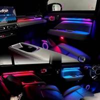 Lumières d'ambiance intérieures de voiture à LED RGB, lampes décoratives de tableau de bord contrôlées par application