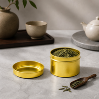 Petite boîte ronde dorée en fer blanc pour l'emballage du thé, boîte métallique en fer blanc pour le stockage du café et des épices, emballage cadeau, boîtes vides
