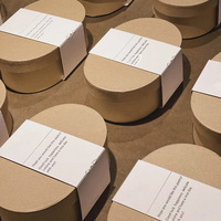 Boîte en papier kraft ovale Série Mori Boîte cadeau pour la main Emballage de bonbons Emballage de pâtisserie Boîte cadeau