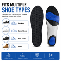 Semelles intérieures sportives en PU hautement élastiques, respirantes et confortables, avec absorption des chocs, en EVA bleu pour chaussures