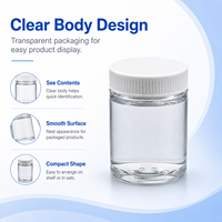 Pot en plastique transparent en gros avec couvercle à vis côtelé, petit récipient vide pour l'emballage d'échantillons alimentaires, cosmétiques et capsules