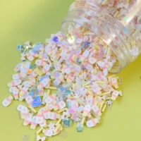 500g saupoudrer Slime mélangé cristal diamants arc-en-ciel coeur polymère tranches argile arrose pour l'artisanat faisant bricolage Slime remplissage