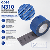 Rouleau de ponçage en céramique bleue 70mm*12mm, sans poussière, à fixation auto-agrippante, disque abrasif moyen pour applications automobiles, bois, métal et peinture