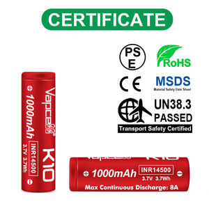 Batería de Iones de Litio de Alta Calidad 14500 Vapcell INR14500 1000mah K10 8A de Descarga - Product Image 3