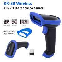 KEFAR-escáner de código de barras portátil, lector de matriz de datos de código de barras con cable inalámbrico 1D 2D QR, 2,4G, teclado multilenguaje