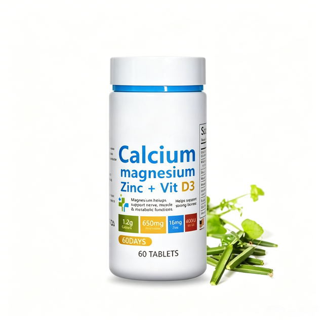 OEM Private Label Calcium Magnesium Zinc D3 Tablets, Supports Bone Growth, Height Development & Immunity Daily Supplement