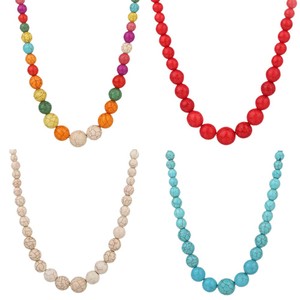 Collier de perles en turquoise naturelle, accessoires vestimentaires originaux, perles en forme de tour, artisanat en résine de fabrication artisanale - Product Image 5
