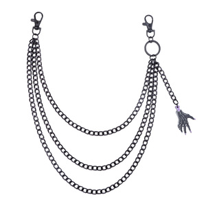 โซ่คล้องกางเกงหลายชั้นสไตล์ดาร์กเทรนดี้แบบยุโรปอเมริกัน พร้อมจี้กรงเล็บปีศาจอะคริลิก สำหรับผู้ชายและผู้หญิง ฮิปฮอป - Product Image 5