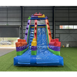 Location de fête bloc coloré toboggan gonflable maison de rebond Blokowa Dmuchana Zjezdzalnia avec souffleur d'air - Product Image 6