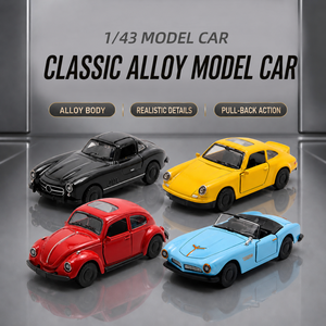 Voiture de course <span class=keywords><strong>vintage</strong></span> européenne moulée sous pression à l'échelle 1:43, avec portes ouvrantes, à rétrofriction, en alliage métallique écologique, jouet rétro pour enfants, idéal comme cadeau - Product Image 6