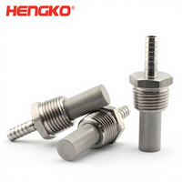 Diffuseur poreux fritté HENGKO 0,5 μm en acier inoxydable 316L avec raccord cannelé pour tuyau
