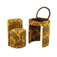 Ensemble de coiffeuse de luxe vintage motif léopard, zèbre et tigre, avec chaise et panneau de rangement rabattable, pour chambre à coucher