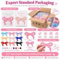 Patch brodé thermocollant ou à coudre en gros, motif nœud et ruban, mignon, Kawaii, coloré, pour cheveux