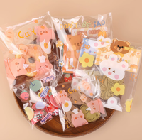 Sacs à fermeture éclair transparents imprimés de dessins animés, logo personnalisé, pochette refermable en matériau composite pour l'emballage de pain, beignets, biscuits et friandises